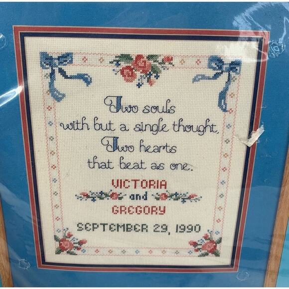 Vtg NOS 90s Needles & Hoops Marriage Themed Cross Stitch Kit “ Two Hearts” USA - Picture 7 of 7